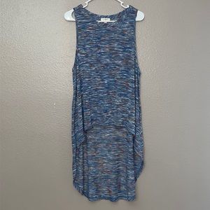 Umgee USA Woman’s High-Low Sleeveless top Blue multicolored Medium
